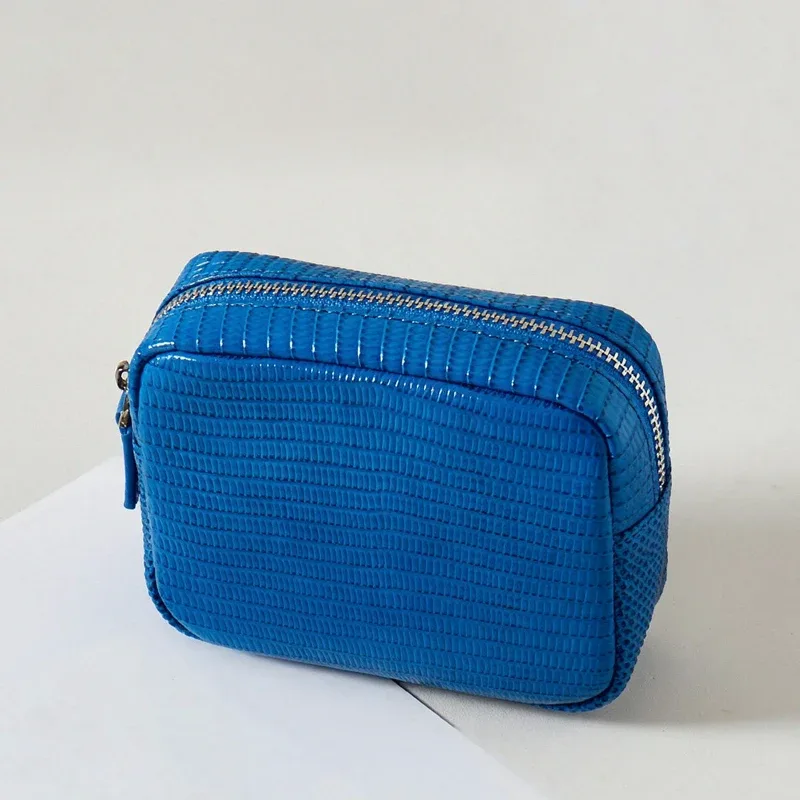personnaliser les initiales en cuir véritable motif crocodile pochette mini boîte sacs de maquillage pour les femmes de luxe concepteur 2026 nouveau en cuir de vache naturel voyage affaires organisateur sac