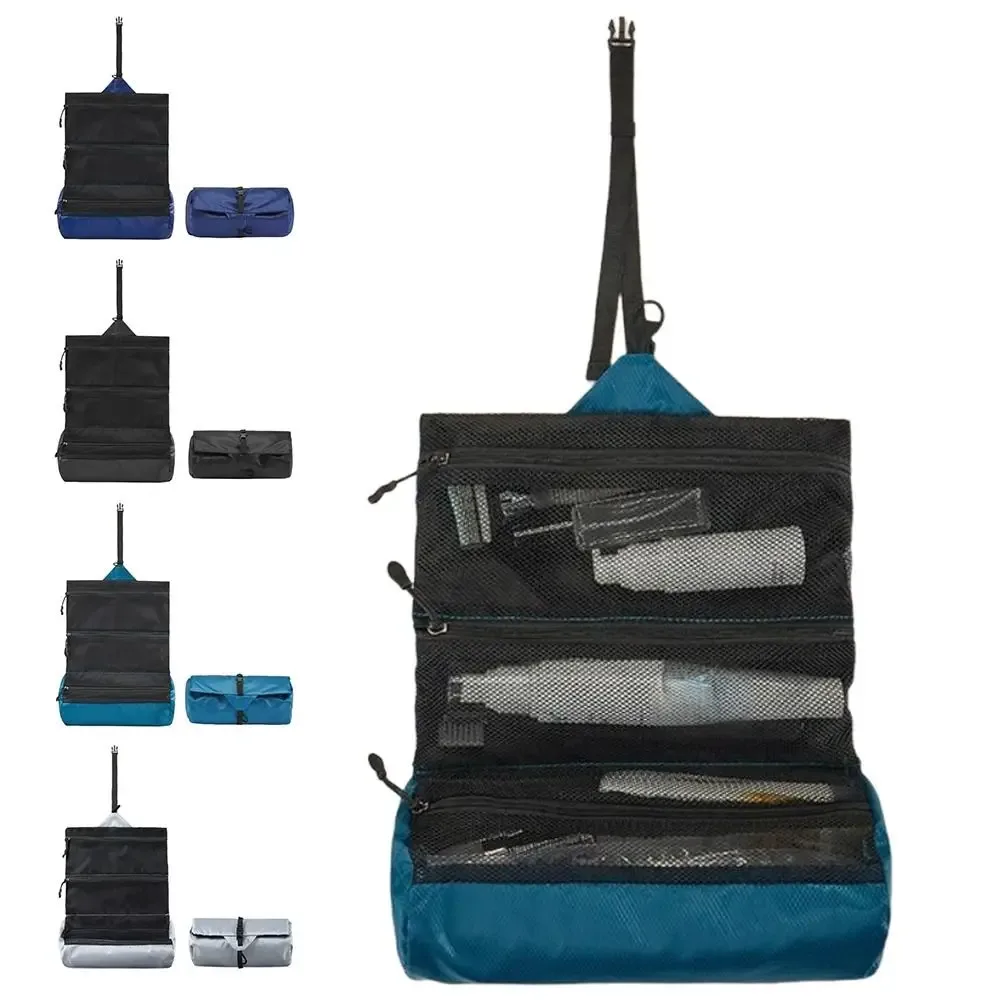 Trousse de Toilette Pliable Grande Capacité Portable, Sac de Voyage Imperméable pour Affaires, Pochette de Lavage, Trousse à Cosmétiques de Voyage