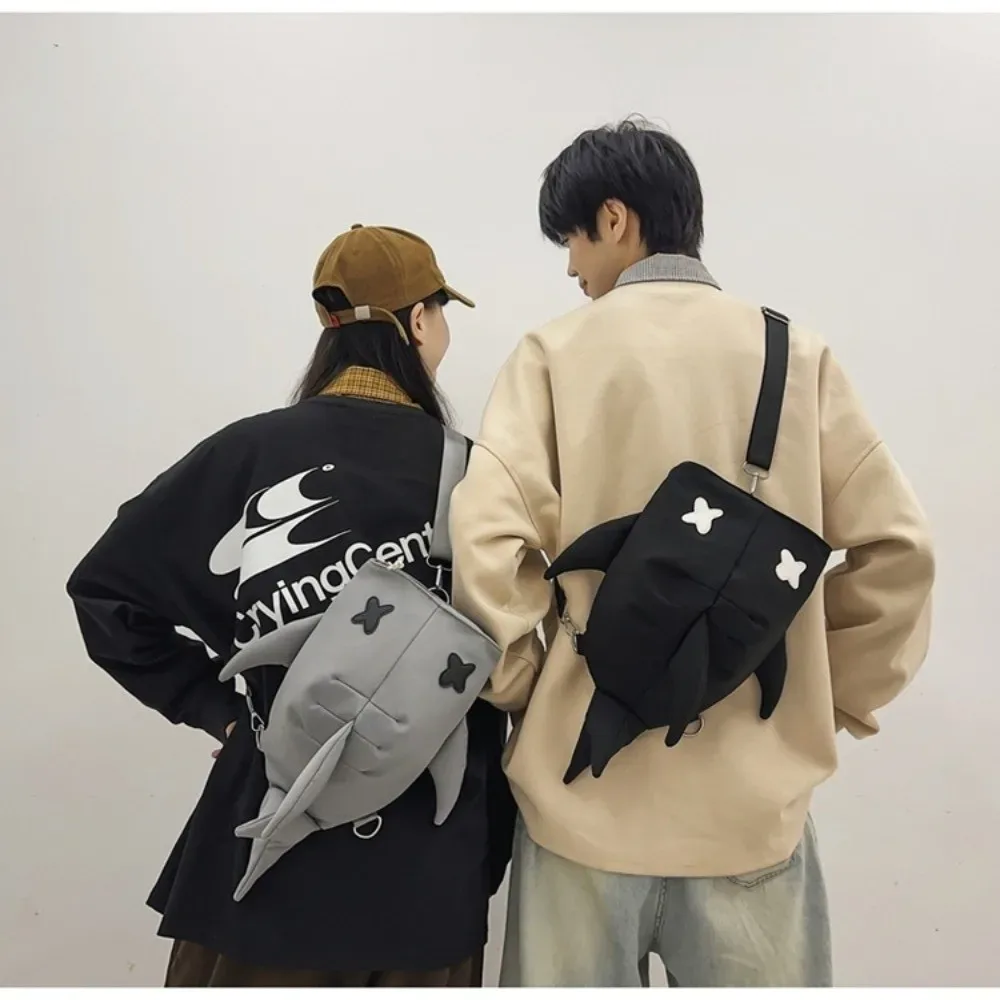 sac à dos requin à sangle réglable, style polyvalent, design unique, sac de voyage décontracté, nouveau design, modèle unisexe, sac à bandoulière unique