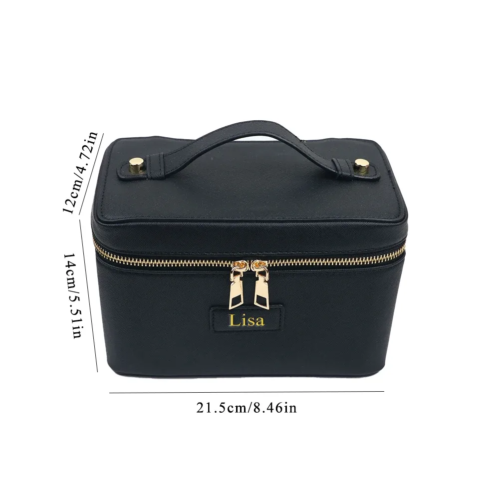 sac à cosmétiques en cuir pu personnalisé avec rangement zoné et grande capacité, trousse de toilette pour l'automne et l'hiver, nouveaux produits