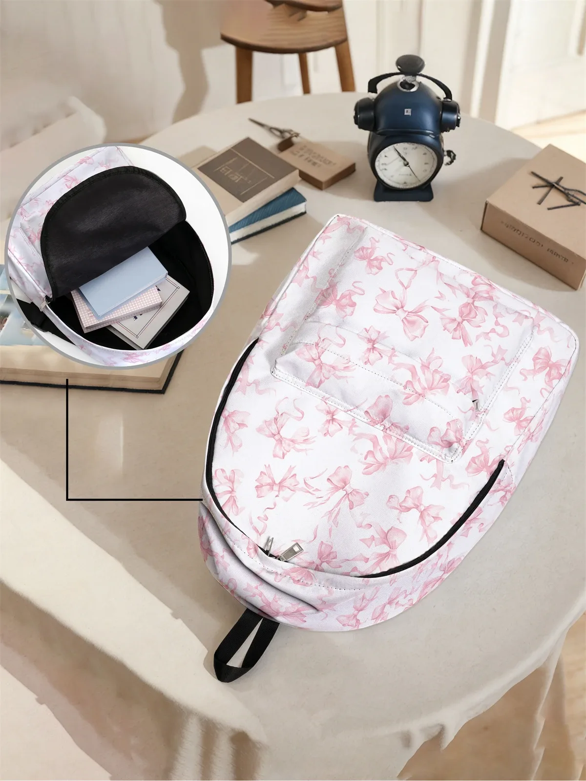 sac à dos à motif de nœud, nouveau modèle 2025, sac à dos de voyage décontracté, léger et simple.