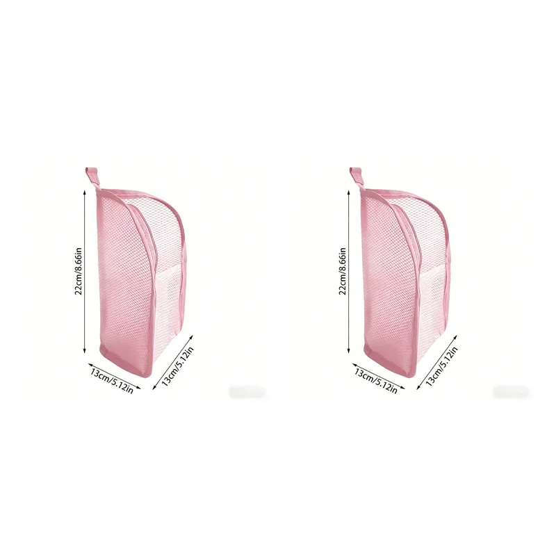 trousse de toilette portable en maille, organisateur de voyage suspendu léger et pliable transparent pour brosse à dents et articles de voyage