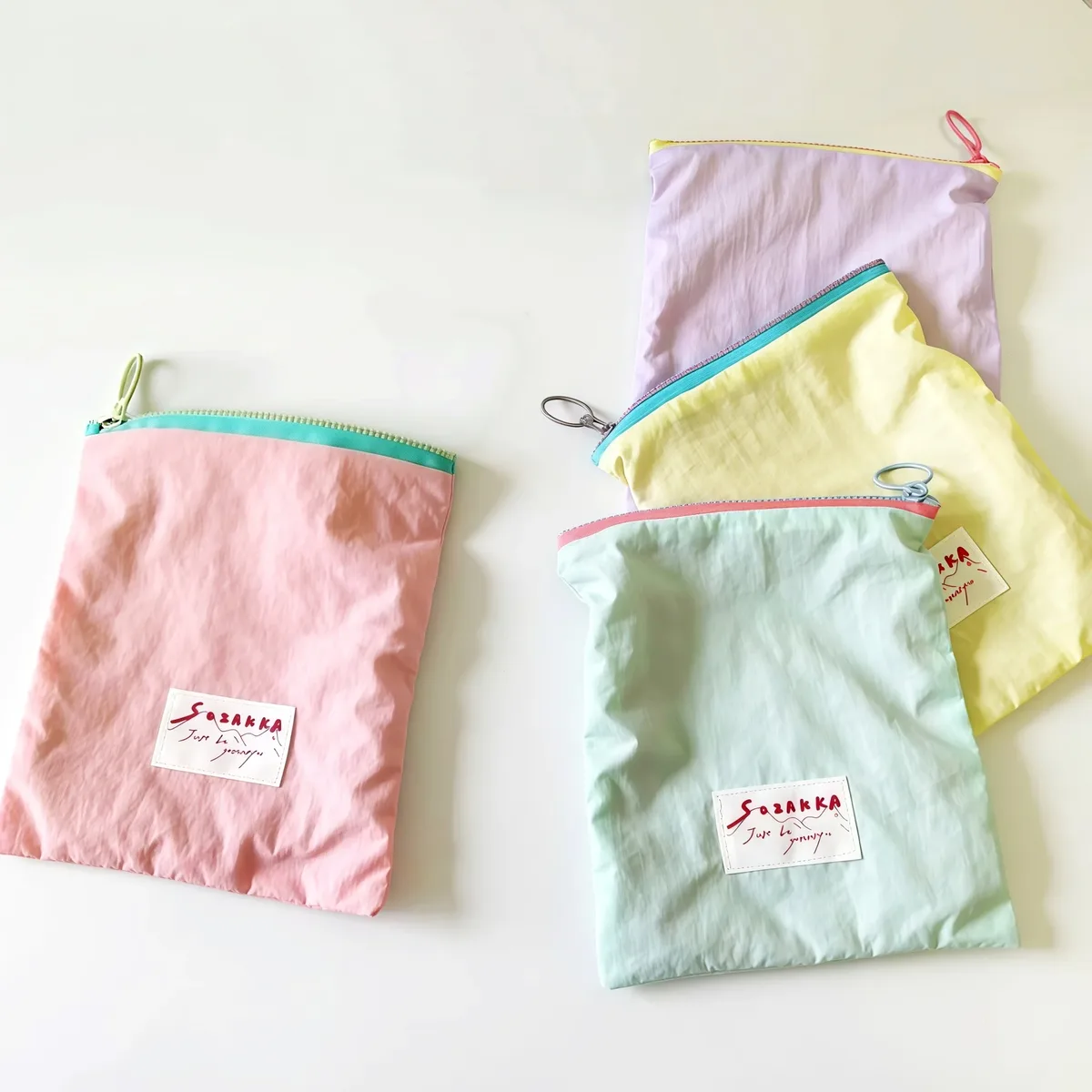 lot de 2 pochettes coréennes kawaii pour cosmétiques, rouge à lèvres, trousse de maquillage mignonne, porte-monnaie, étui à crayons, organiseur, sac de voyage, pochette pour femme