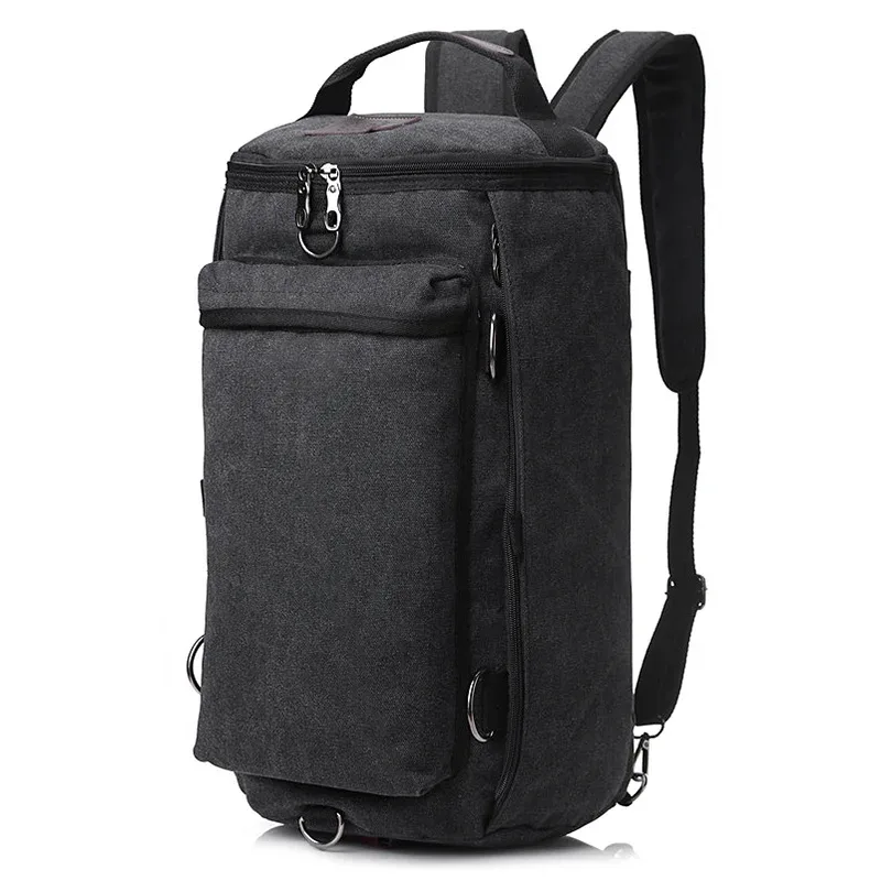sac à dos en toile multifonctionnel pour hommes, sac à main de voyage, cartable de grande capacité, camping en plein air, sac à bandoulière initié portable