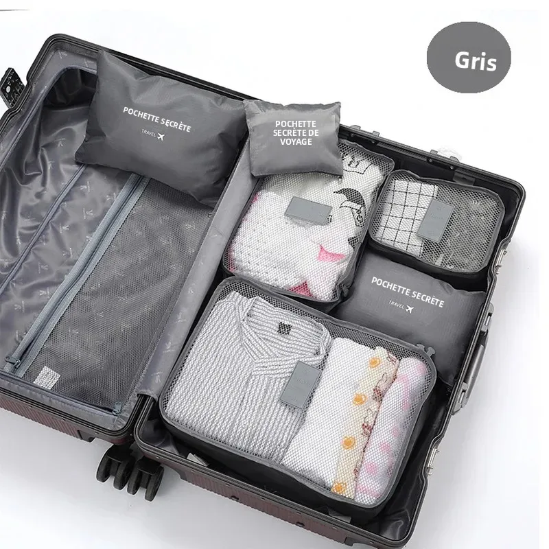 Organisateur Voyage Sac Compression Tissu Oxford Gris Bleu Foncé Rouge Foncé Choisir Utilitaire Transport Affaires