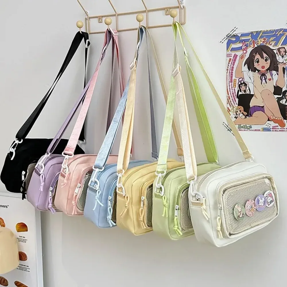 nouveau sac ita mini y2k style anime, sac bandoulière portable pour extérieur, petit sac à bandoulière transparent mignon pour fille, sac de présentation de bandes dessinées diy pour otaku