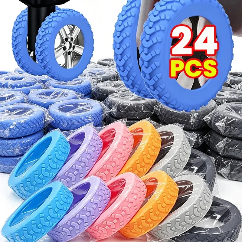 housse de protection en silicone colorée et texturée pour roues de bagages de voyage, réduit le bruit, accessoires de bagages