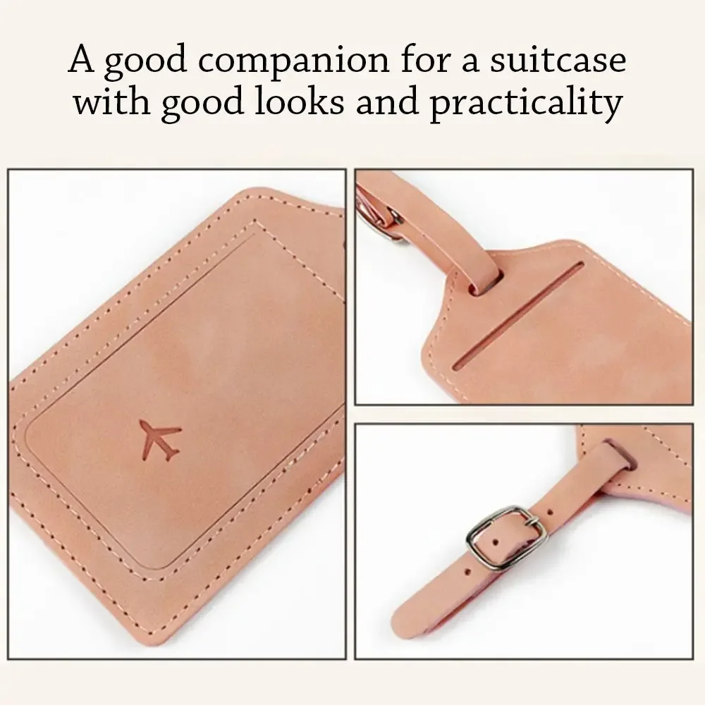 étiquette de bagage en cuir tendance, portable, avec papier de signature, étiquettes d'embarquement universelles pour hommes et femmes