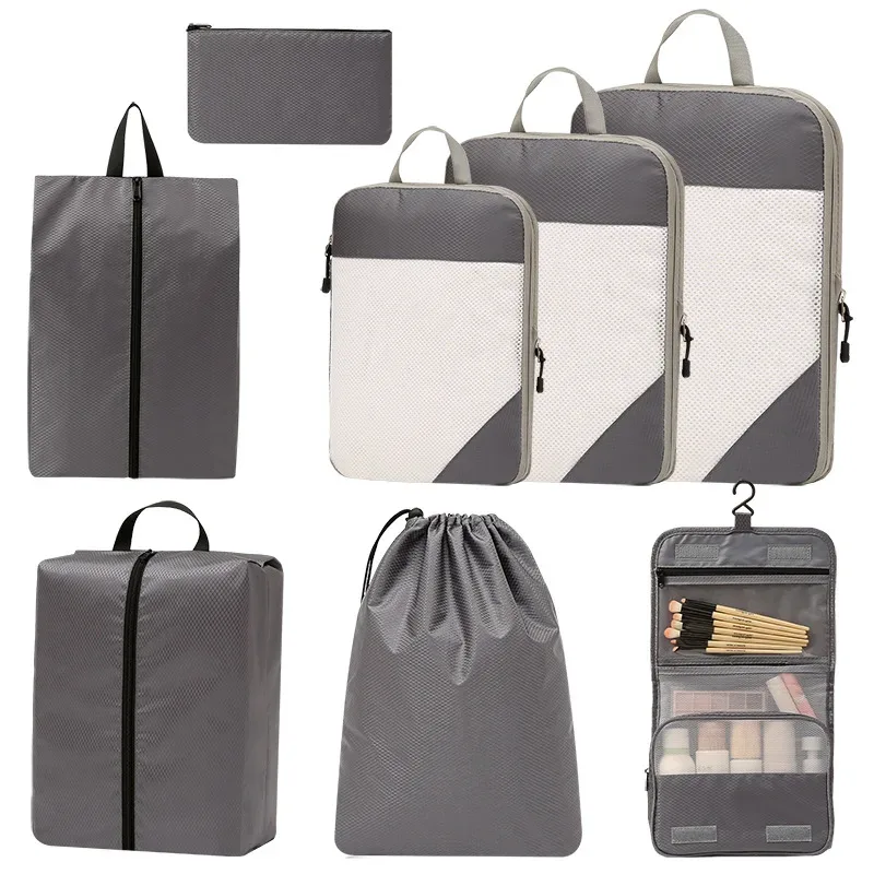 sac de rangement de voyage pour placard, bagages de voyage pour vêtements, chaussures, articles de toilette, cosmétiques, cubes d'emballage anti-poussière, sac de compression