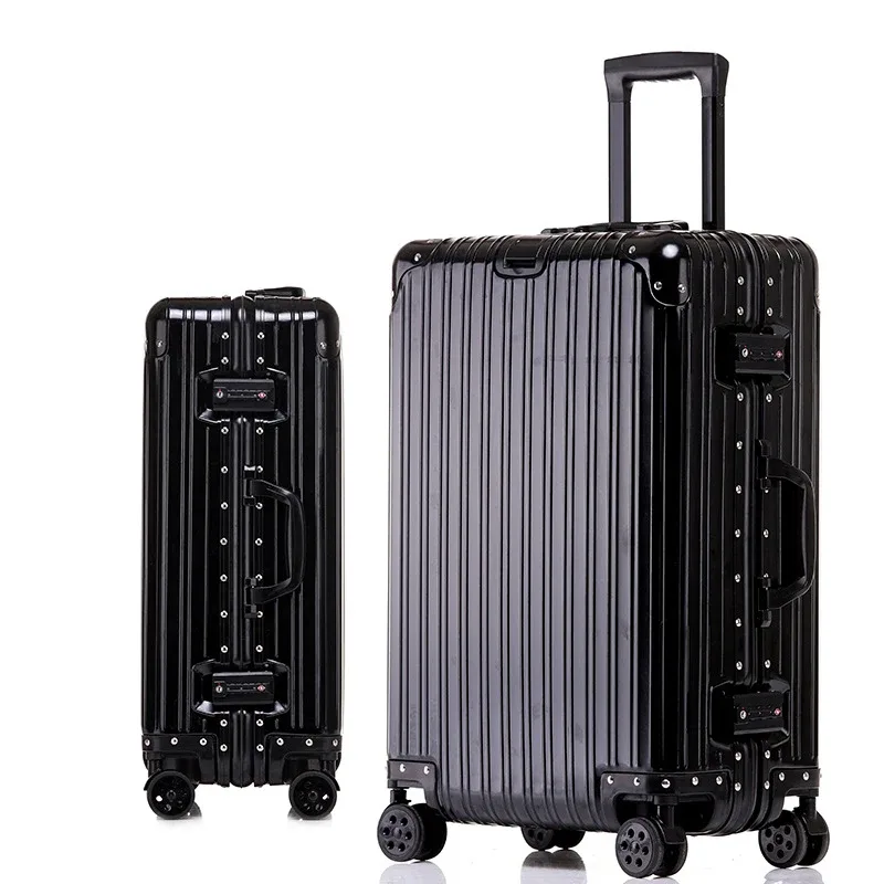 valise de voyage en alliage aluminium-magnésium 20/24/26/29 pouces, valise à roulettes, bagage à main, valise cabine
