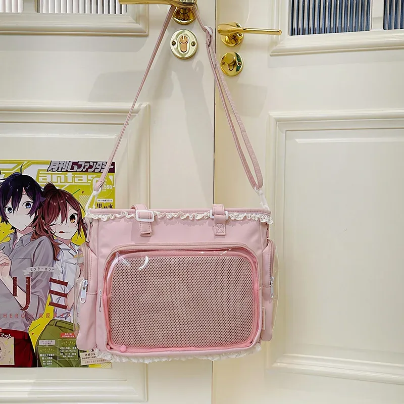 sac messager preppy de style japonais avec nœud mignon, sac à bandoulière anime pour filles douces jk, fourre-tout