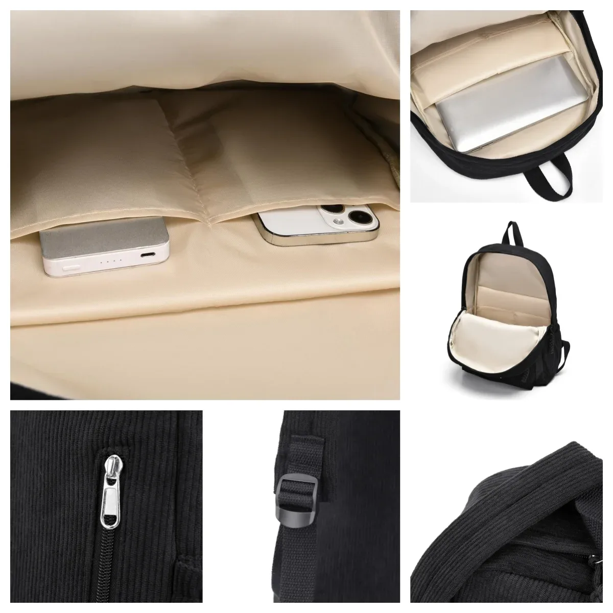 sac à dos décontracté minimaliste en velours côtelé, grande capacité, léger, durable, sac à dos pour étudiants, sac à dos de voyage de haute qualité pour les trajets quotidiens