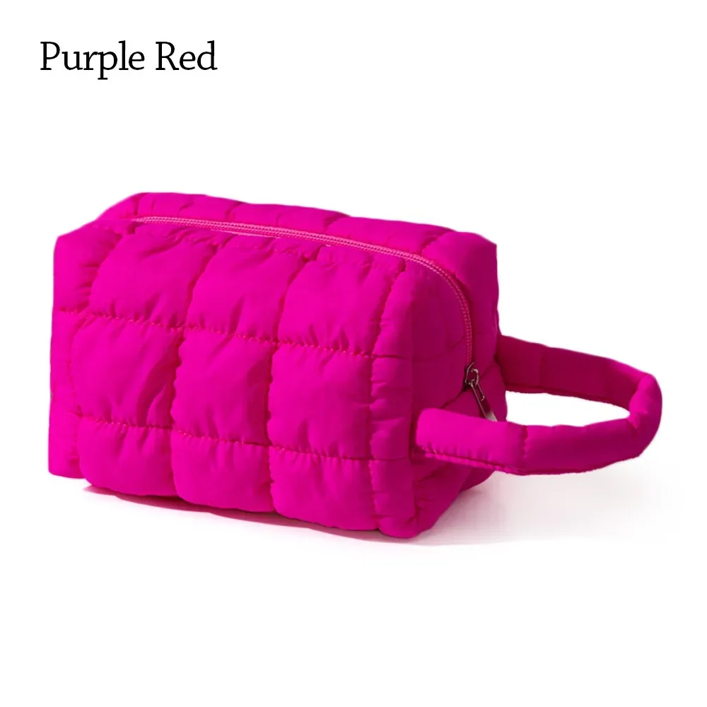 sac de maquillage à main tendance, couleur unie, sac à cosmétiques de grande capacité, sac de rangement multifonctionnel pour voyage à domicile