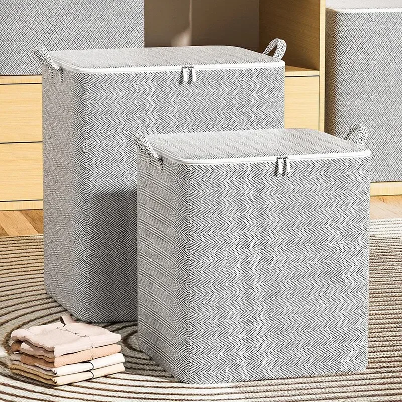 Sac de rangement domestique de grande capacité, en matériau non tissé, organisateur de placard, peut être utilisé pour les couettes, les vêtements, les jouets, 1 pièce
