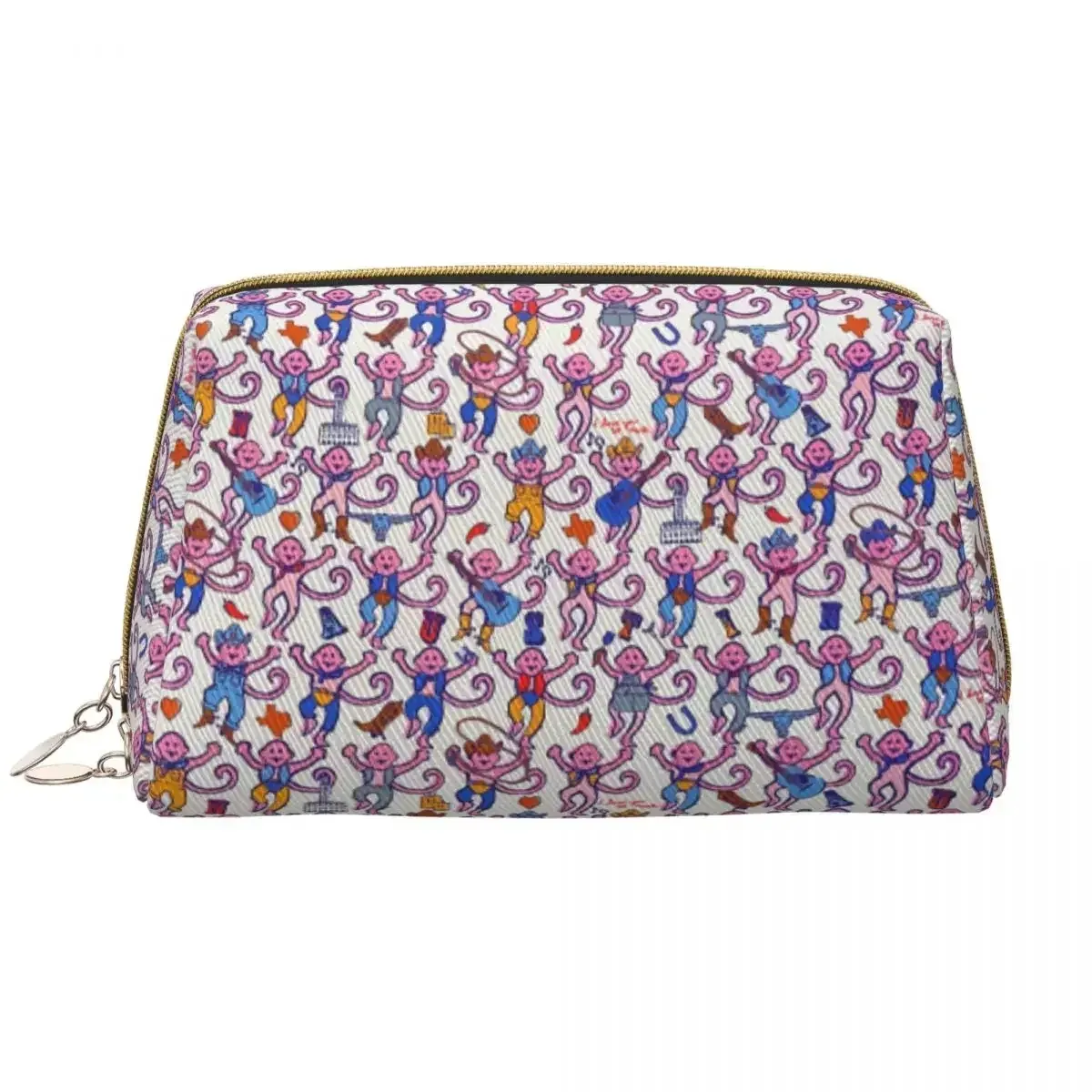 sac à cosmétiques de voyage personnalisé pour femme, rouleau preppy, singes, lapin, trousse de toilette et de maquillage, trousse de rangement de beauté pour dames
