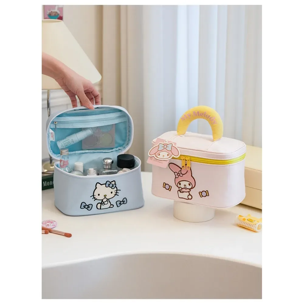 trousse de toilette portable imperméable de grande capacité, un incontournable pour les filles, sac de rangement kitty, organiseur de soins de la peau pour dortoir étudiant