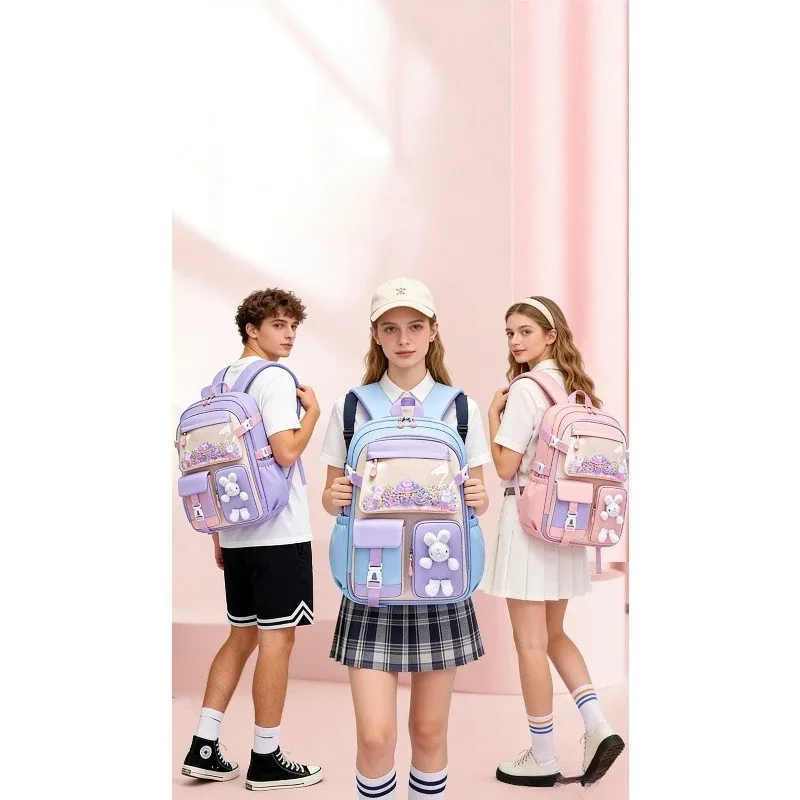 sac à dos ergonomique pour filles, idéal pour l'école, design simple et léger, pour les classes de cp à la 6ème