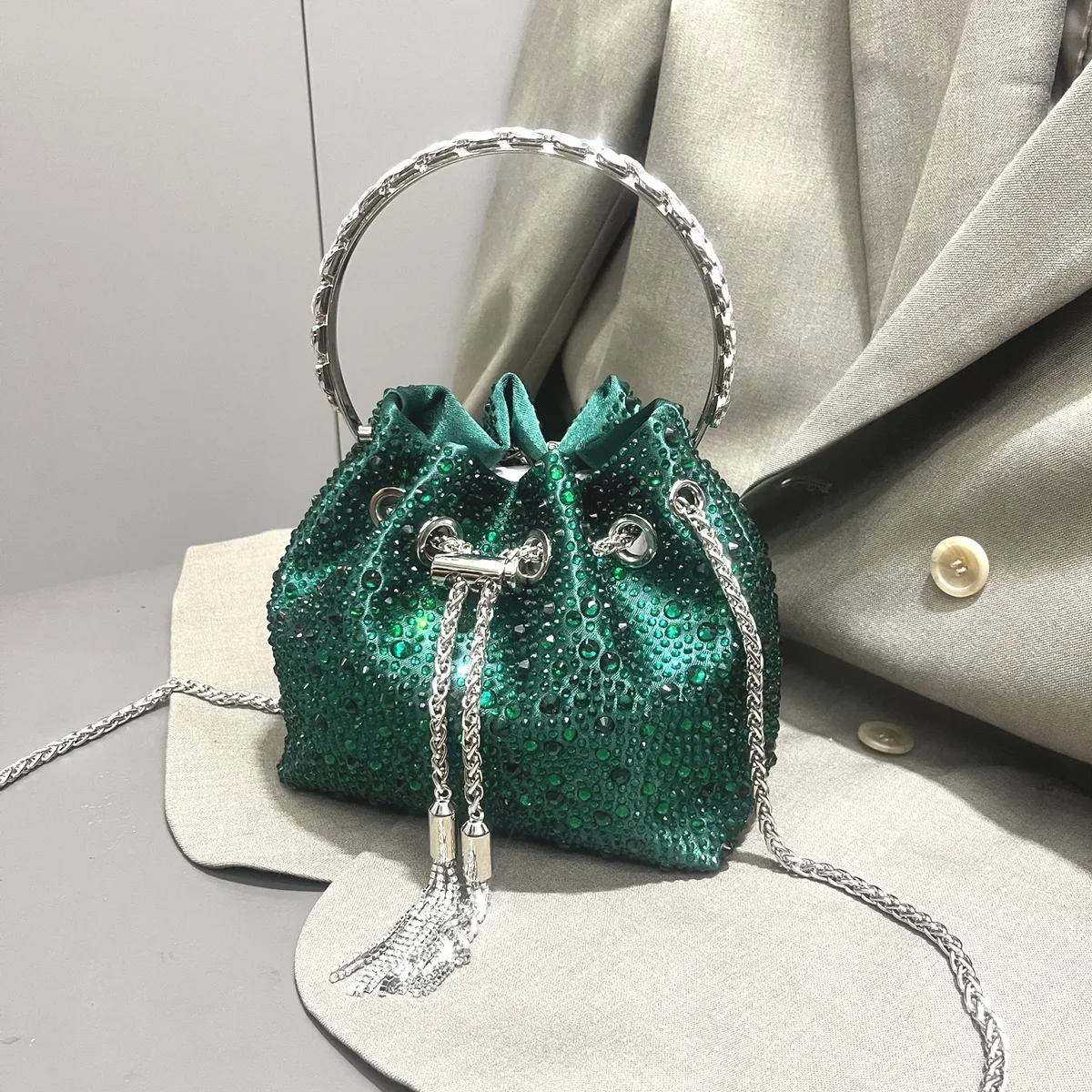 poignée strass pochette de soirée sacs à main et sac à main de luxe sac à bandoulière design brillant cristal pochette sac à main sac seau
