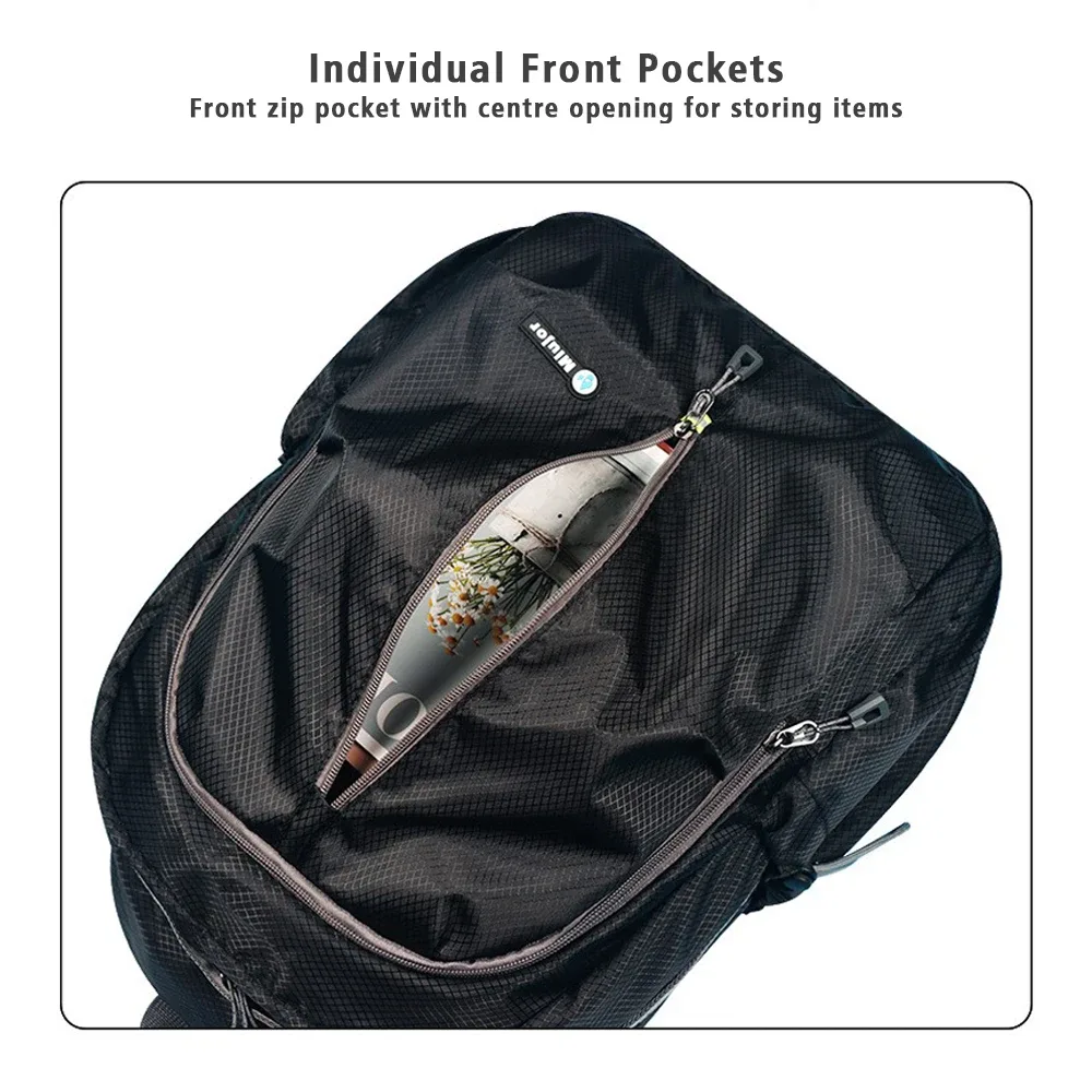 sac à dos pliable imperméable avec port pour écouteurs, sac à dos de randonnée léger de grande capacité pour le camping en plein air et les voyages, 11 couleurs
