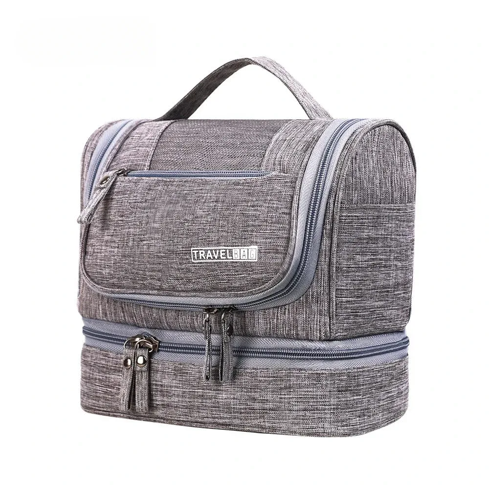trousse de toilette de voyage à séparation humide/sèche avec crochet, grande capacité, organisateur cosmétique suspendu pour hommes et femmes, sac de lavage portable