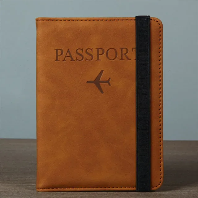 housse de passeport avec bande de fixation, étanche, avec clip intégré, protection rfid, motif léopard, porte-passeport, accessoires de voyage