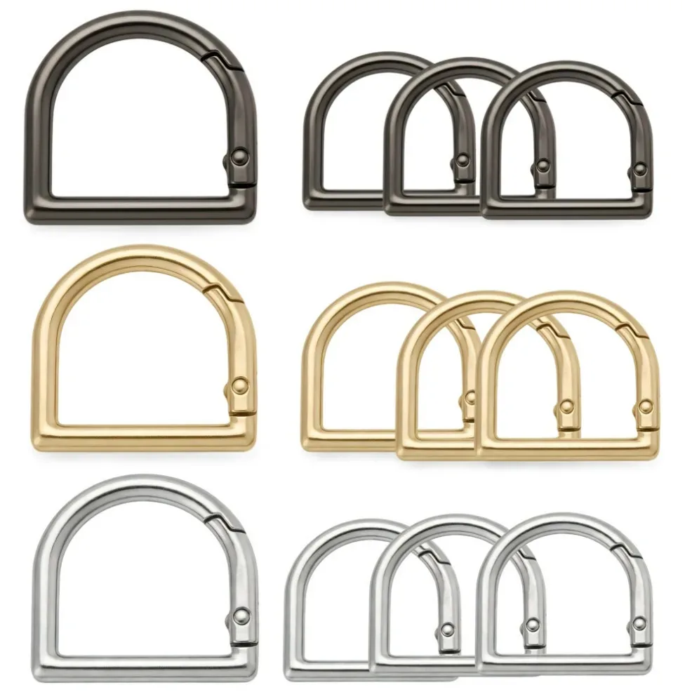 5-10 pièces mousqueton à ressort en forme de d, ouvrable, pour sacs en cuir, sacs à main, sangles, porte-clés, pendentifs, chaînes pour chiens, fermoir à clip