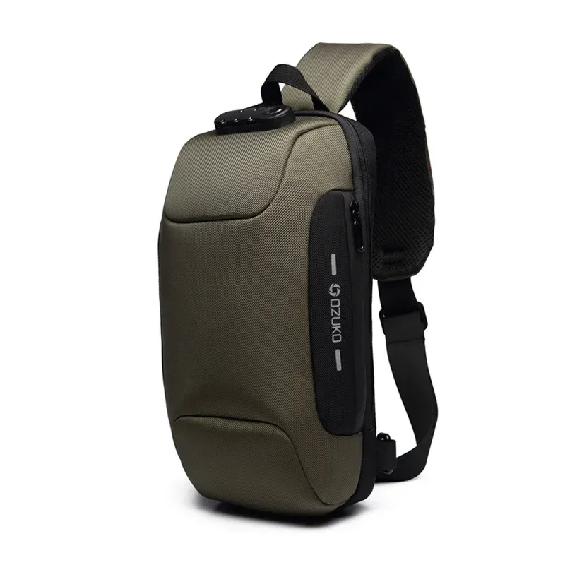 sac bandoulière antivol ozuko 2026 pour homme – sacoche de poitrine étanche pour courts trajets