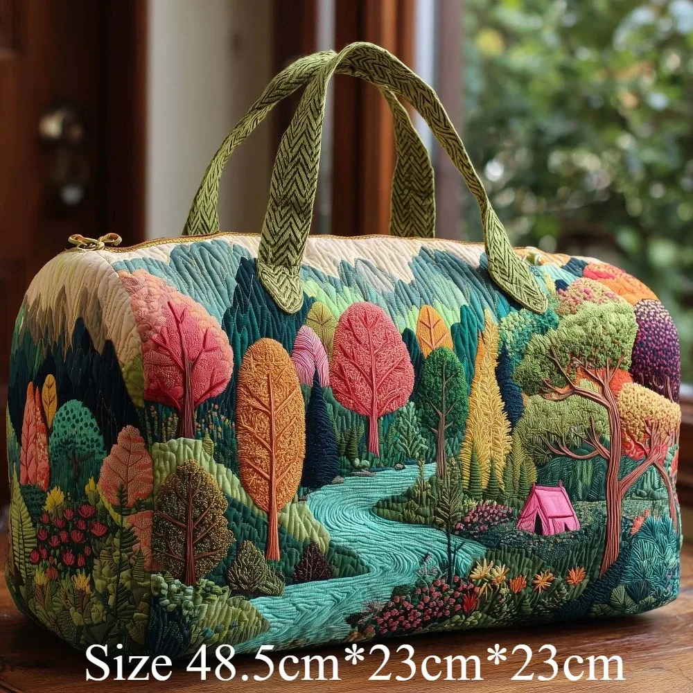 sac de voyage matelassé scenic, sac de voyage artistique, paysage naturel, forêt, ours, désert, sacs de week-end pour hommes et femmes, camping, voyage en voiture