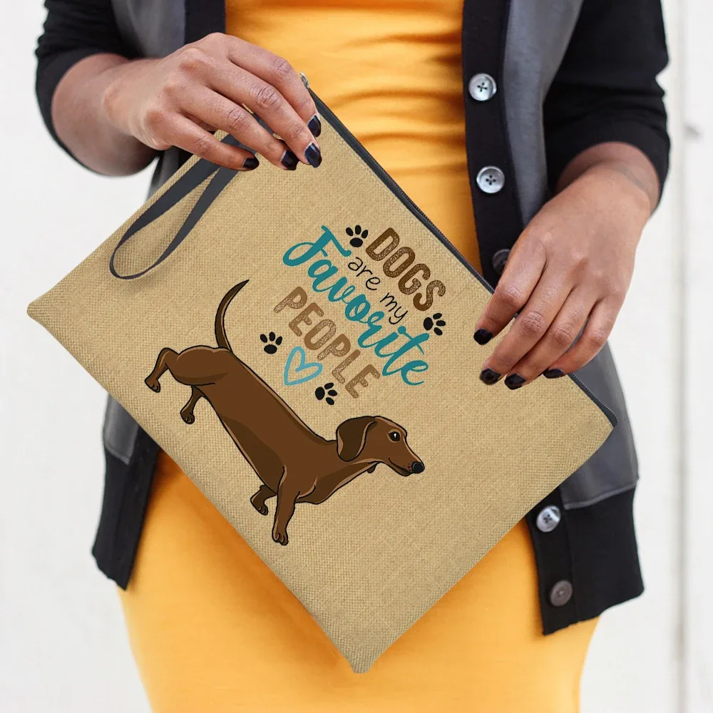 trousse de toilette voyage pochette maquillage jambes courtes mais grande attitude teckel chien imprimer trousse de maquillage voyage organisateur de toilette sacs à cosmétiques pour femmes pochette à fermeture éclair
