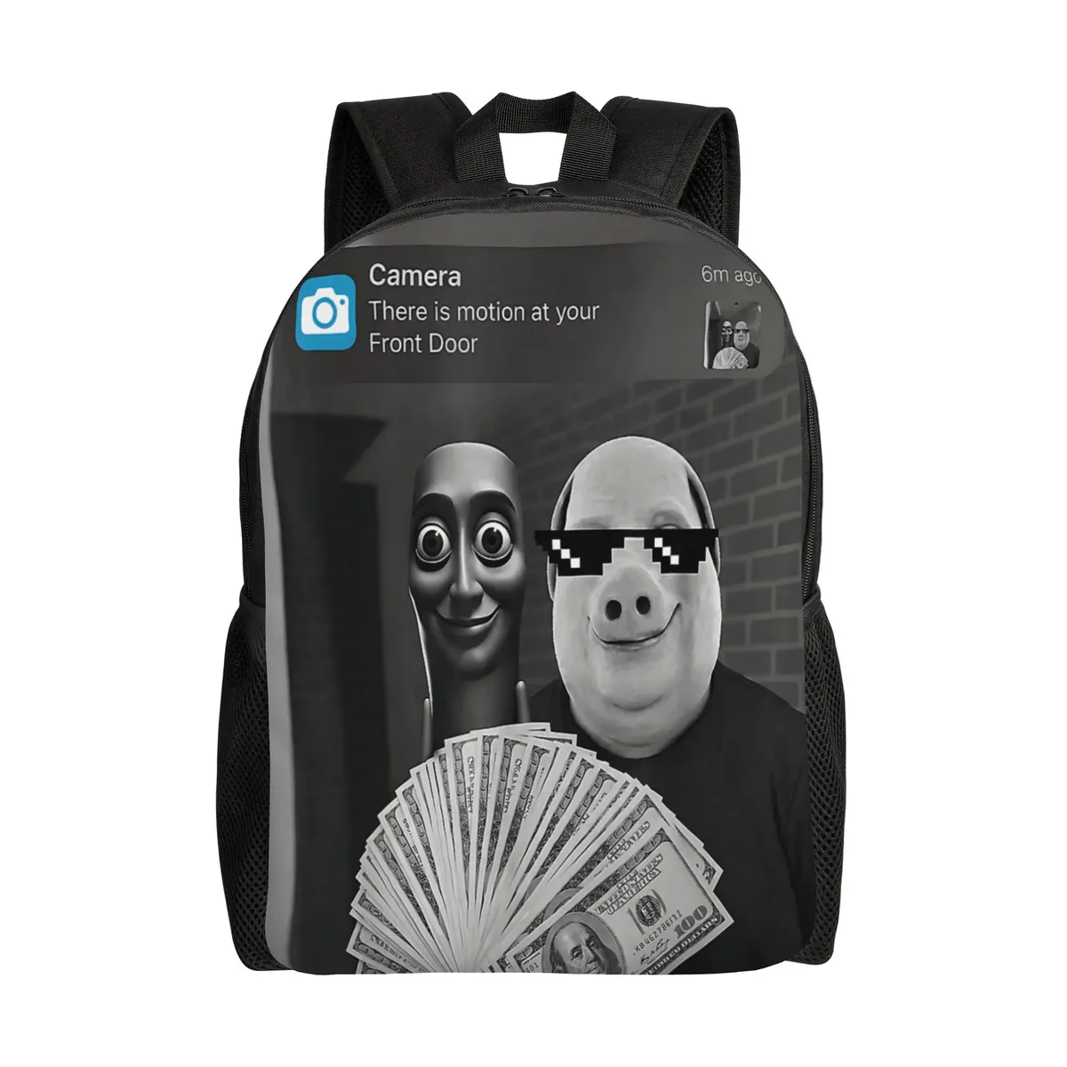 sac à dos fantaisie tung tung tung sahur john pork pour garçon, grands sacs d'école de voyage, sac à dos coloré