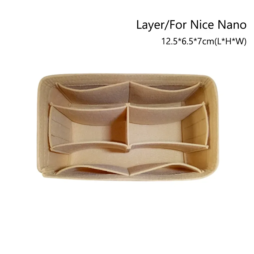 organisateur de sac à main en feutre, insert de sac, support de rangement, doublure de sac, sac interne portable pour lv nice nano/mini/bb