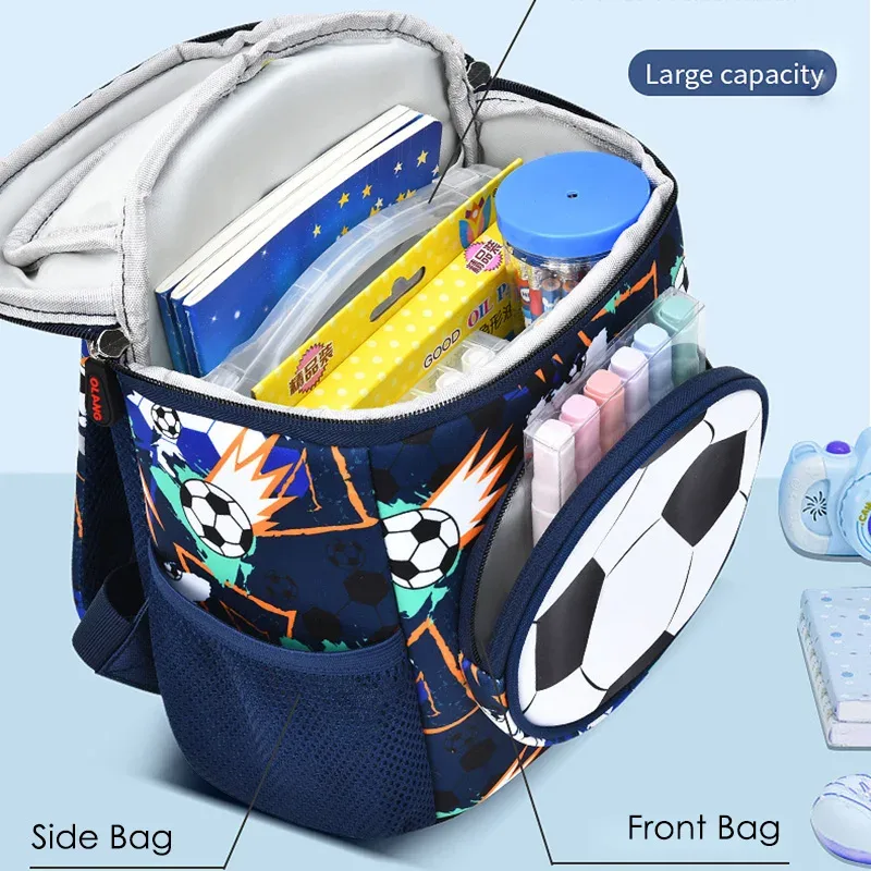 sacs d'école de football 3d pour garçons, sacs à dos d'école pour enfants de la maternelle, sac de voyage pour étudiants, pack pour enfants mochila infantil escolar