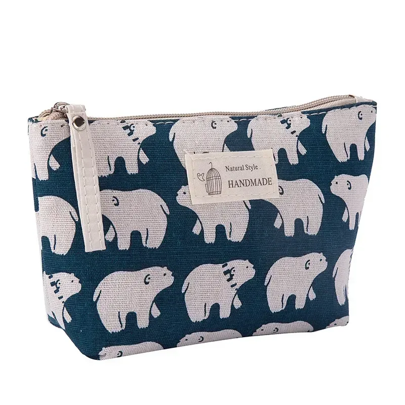 nouveau femmes voyage sac cosmétique toile portable fermeture éclair sacs de maquillage femme sacs à main trousse à crayons articles de toilette stockage sac de lavage chaud