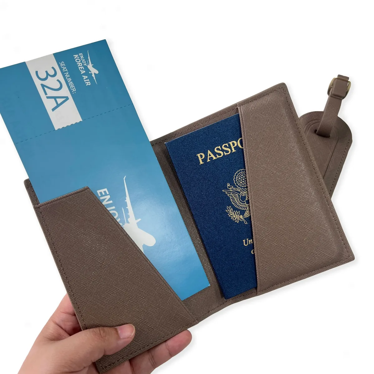 couverture de passeport personnalisée, ensemble d'étiquettes à bagages, porte-passeport, étiquette de valise de voyage, accessoires de voyage légers, embarquement
