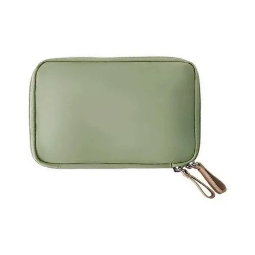porte-passeport de couleur unie en nylon, design multifonctionnel, portefeuille de voyage, style portable, résistant à l'eau.