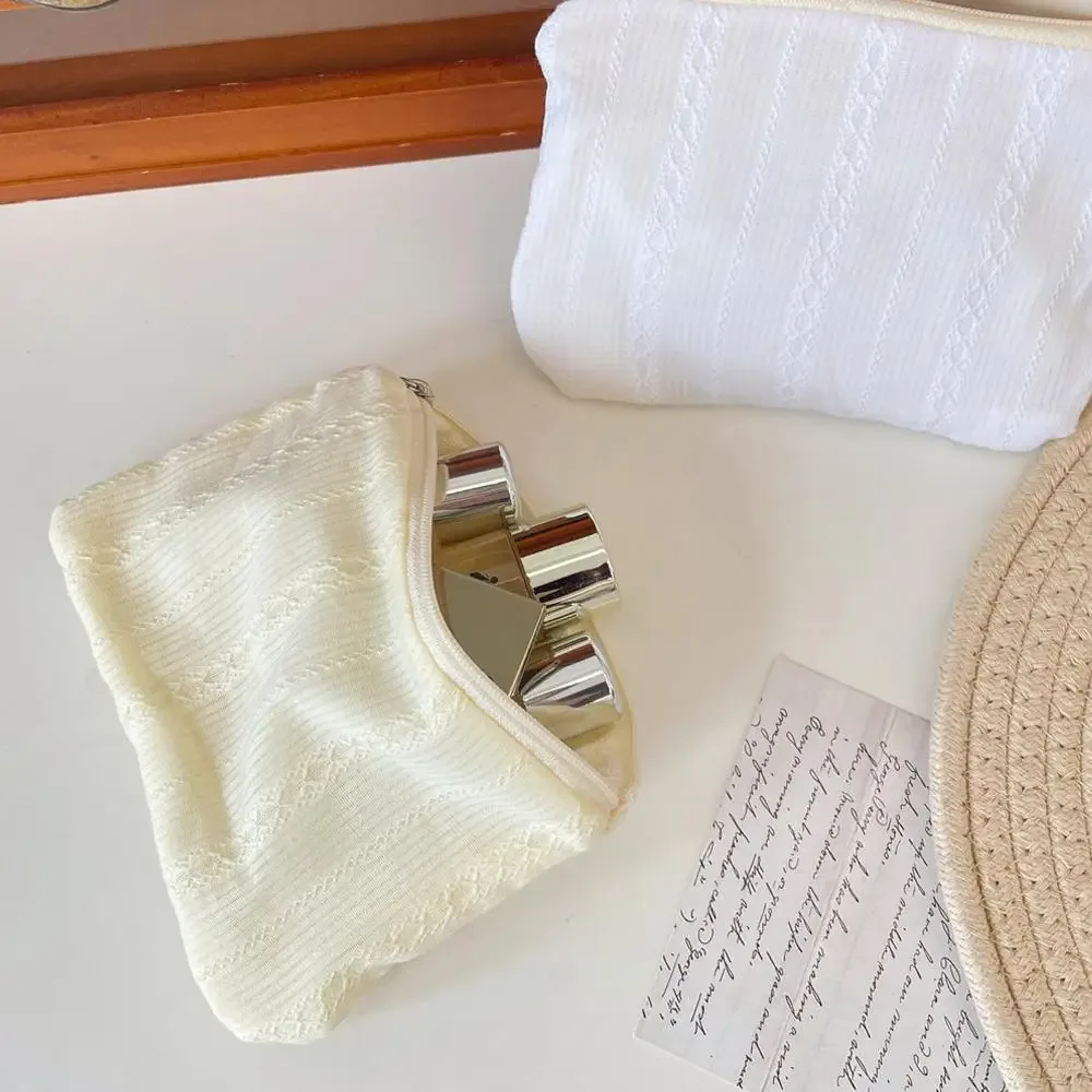 mini sac de maquillage à rayures, sac de rangement pour soins de la peau, pochette de rangement pour rouge à lèvres mignon, porte-monnaie, sac à cosmétiques de voyage, nouvelle collection