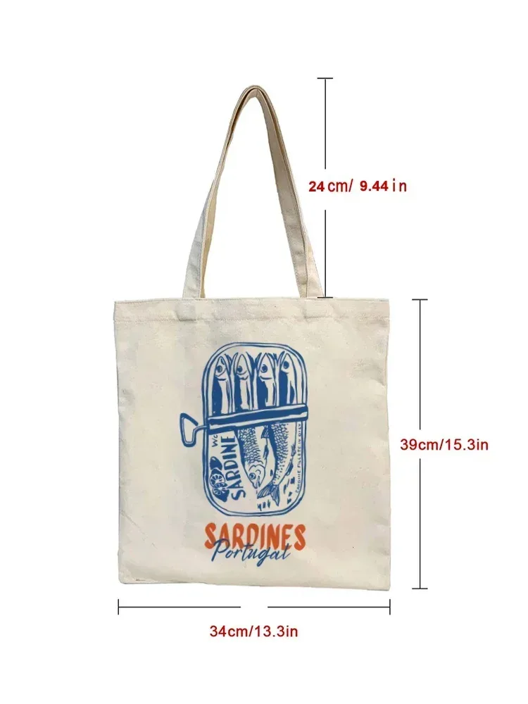 sac fourre-tout en toile chic vintage, 1 pièce, tissu léger et durable pour le travail, l'école, le shopping, sac de transport quotidien, cadeaux