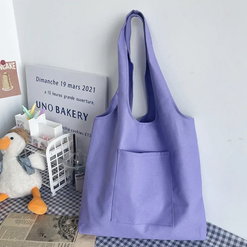 sac fourre-tout en toile personnalisé avec impression, sac avec logo personnalisé, poche avant, sac à bandoulière en coton réutilisable pour le shopping, l'école, les voyages