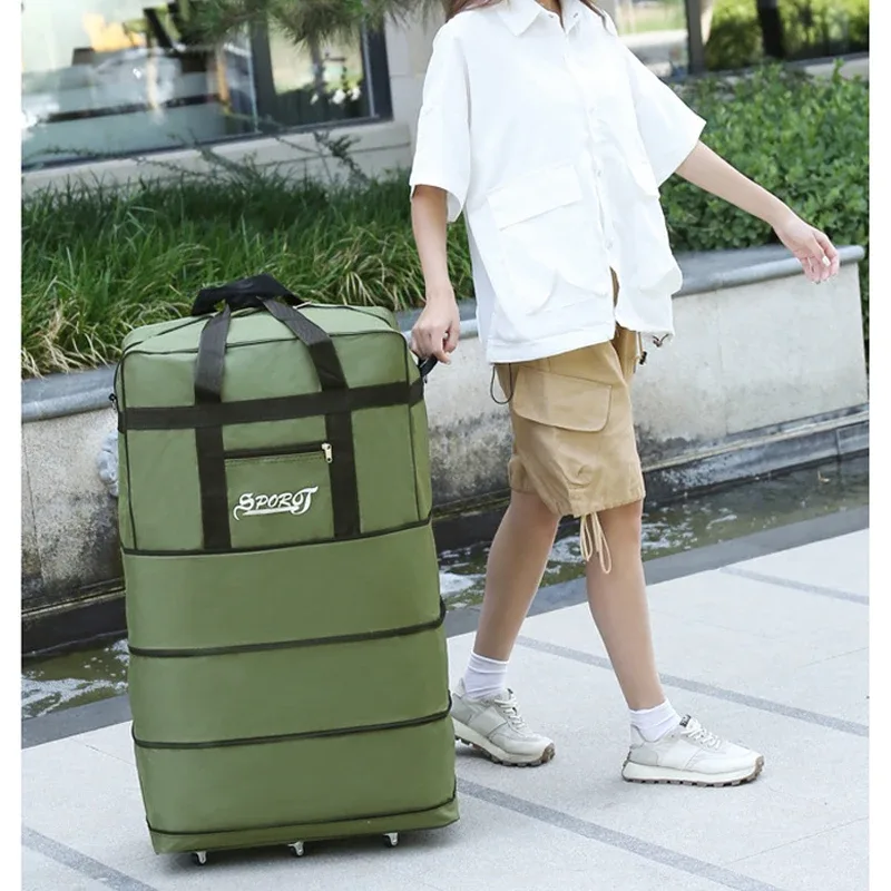 sac à dos de voyage extensible, pliable, pour la randonnée, sacs de voyage pour femmes, sac de voyage multi-couches extensible, sac à roulettes universel