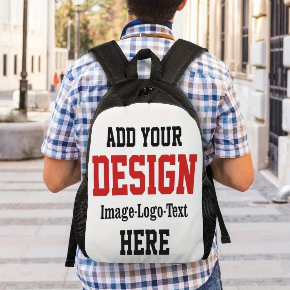 sac à dos personnalisé avec photo et logo - grande capacité, léger, bretelles réglables pour le travail, l'école, les voyages | polyester durable