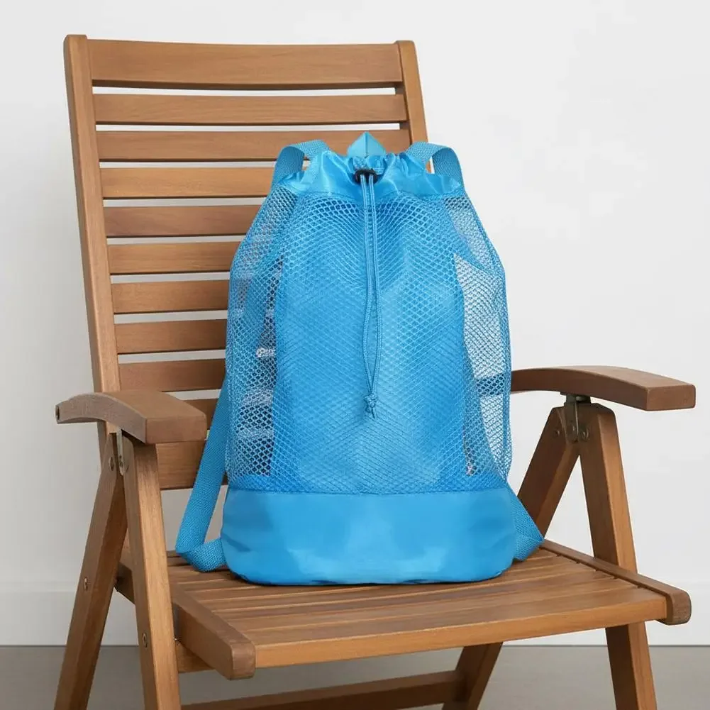 sac à dos de plage extra-large résistant au sable avec cordon de serrage - sac de rangement pour jouets de piscine pour enfants, pour la collecte de coquillages, les voyages et le fitness 1 pièce