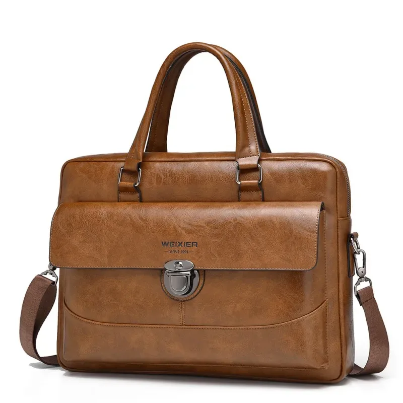 porte-documents pour hommes, sac à bandoulière en cuir pu de bonne qualité, sacoches imperméables, sac à main de bureau pour ordinateur portable