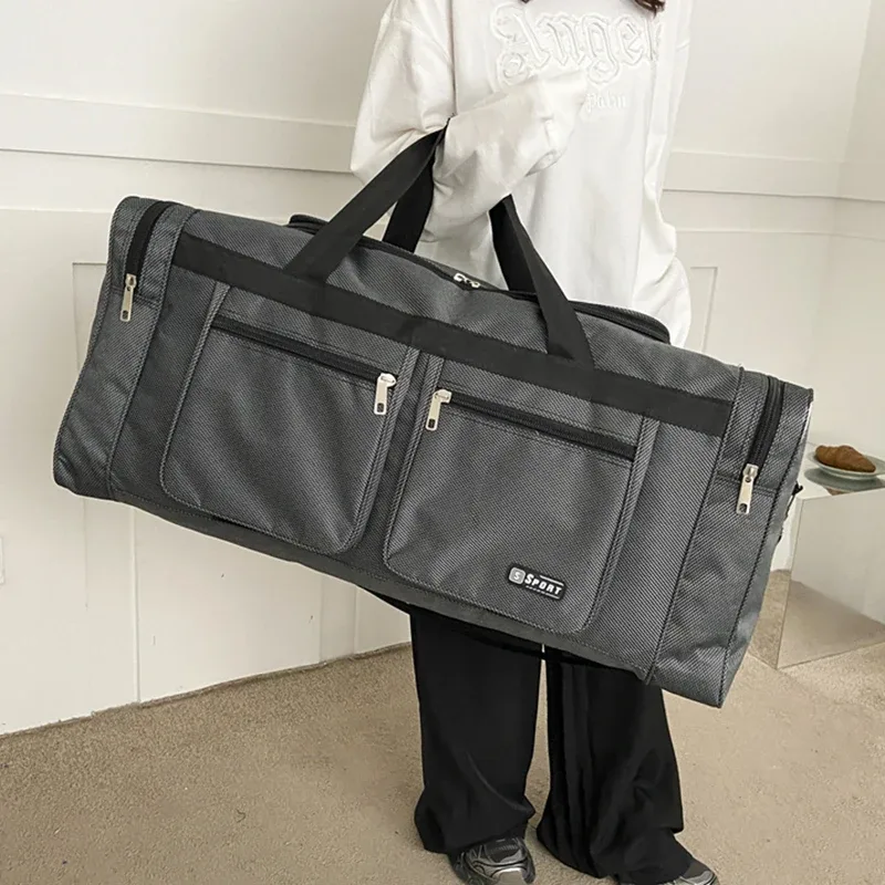 sac polochon de voyage en nylon pour femmes et hommes, sac à bagages à main, fourre-tout de grande capacité pour week-end, sac de sport, pochettes de nuit