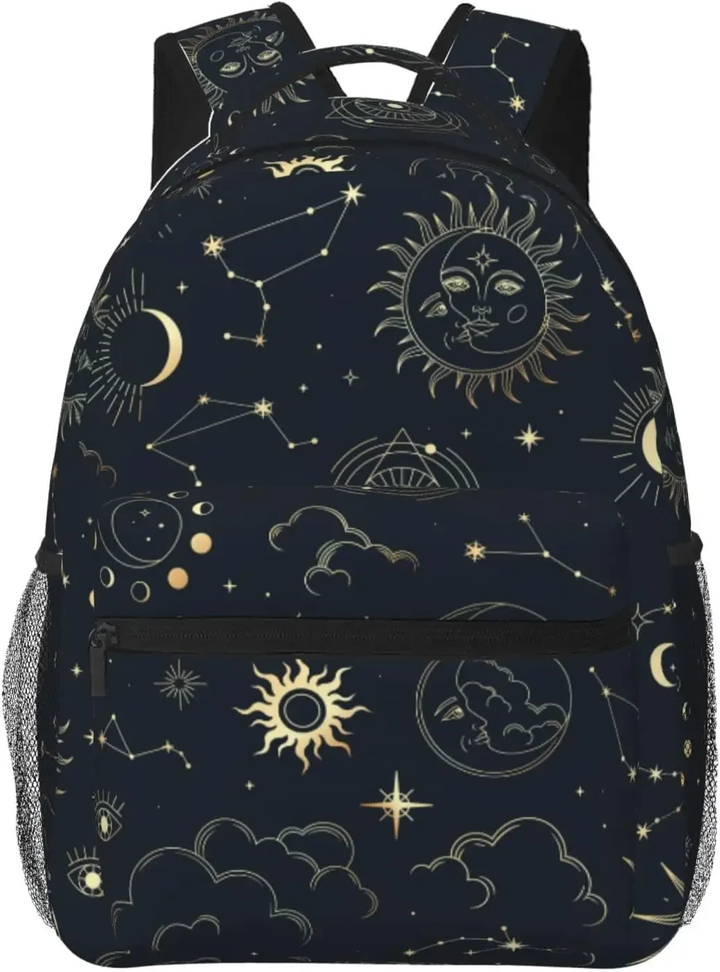 stratravelling-sac à dos léger pour ordinateur portable pour hommes et femmes, sac à dos universitaire, sac à dos décontracté, constellations magiques, soleil, lune, étoile