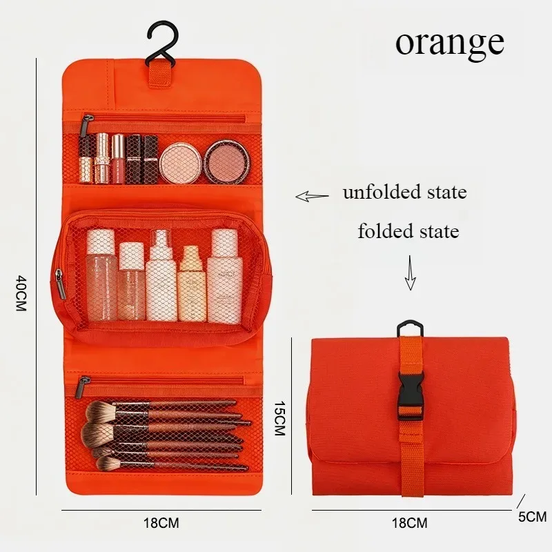 trousse de toilette pliable et détachable, grande capacité avec crochet, sac de rangement pour articles de toilette pour hommes en voyage d'affaires, sac de voyage pour cosmétiques pour femmes