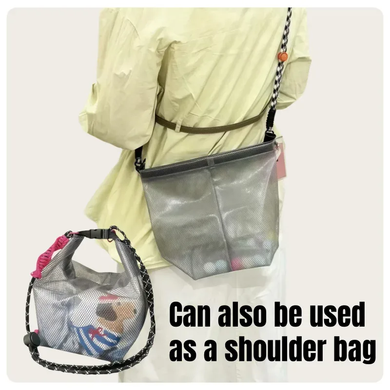 sac de rangement à bandoulière unisexe, voyage plage, grande capacité, pratique, plastique transparent, étanche, portable