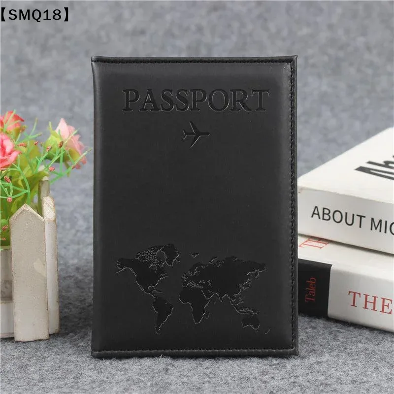 housse de passeport en cuir pu pour hommes et femmes, organisateur, porte-cartes de protection, couvertures de documents d'identité, étui de passeport de voyage, 1 pièce【smq】