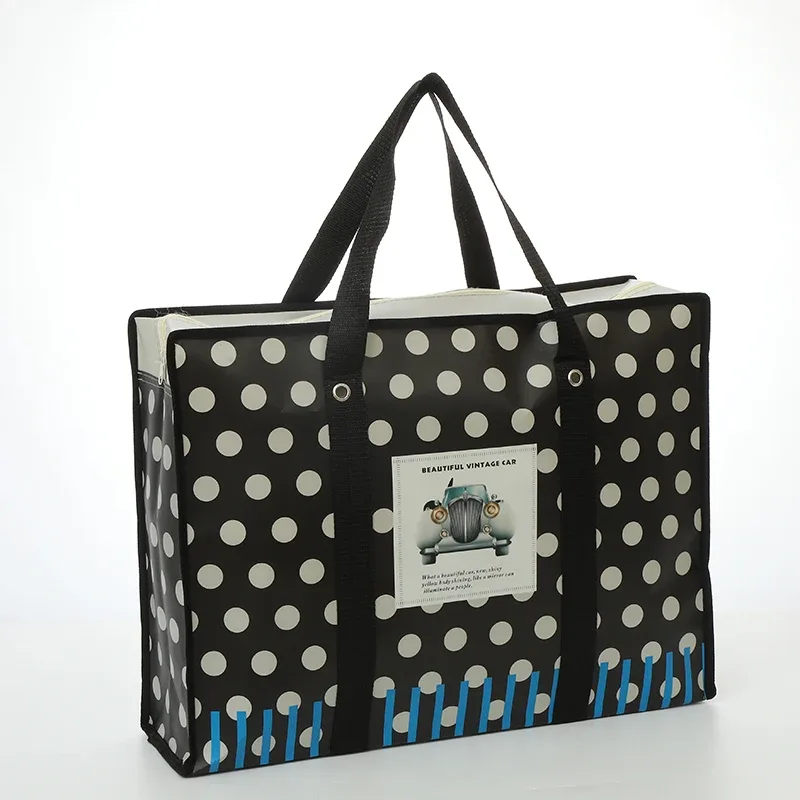 sac de rangement de couette non tissé de dessin animé portable, grande capacité, étanche, voyage, shopping, organisateur de jouets gt, sac plié