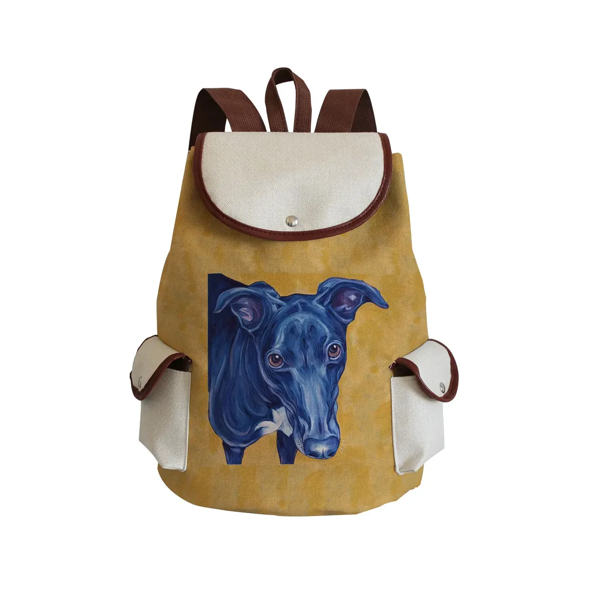 sac à dos personnalisé avec peinture à l'huile et imprimé de chien lévrier, sacoche de styliste durable pour shopping et voyage, accessoire d'extérieur décontracté pour femme