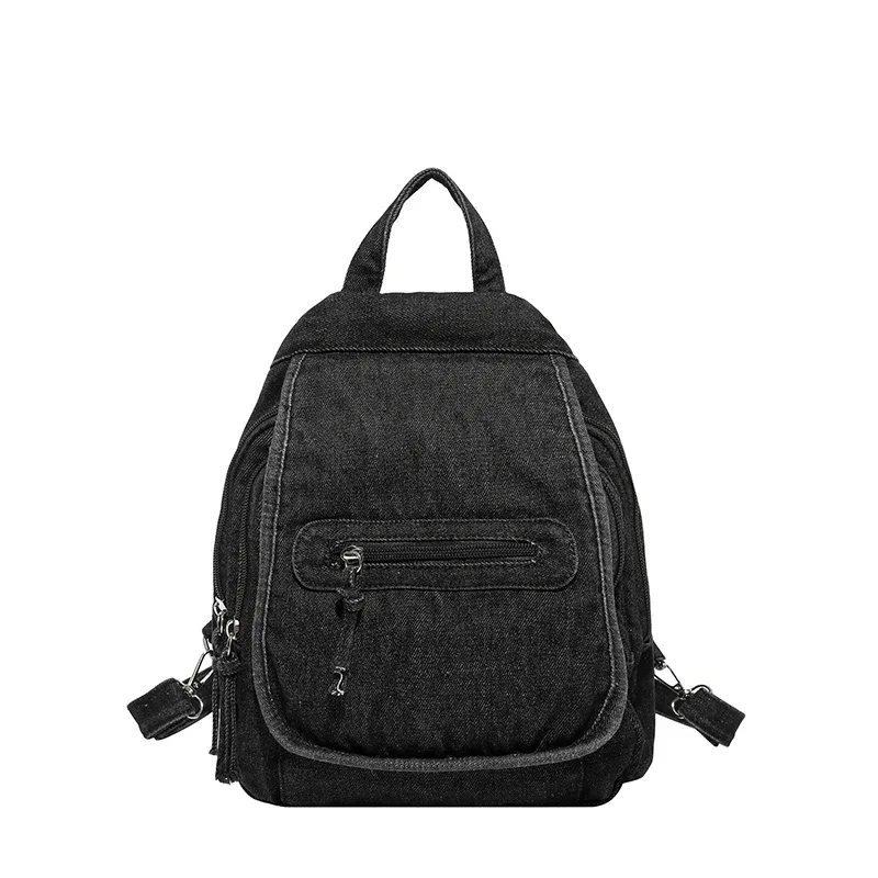 sac à dos rétro japonais en denim lavé pour femmes, simple et polyvalent, sac à dos décontracté pour étudiants, sac à dos en toile de style harajuku